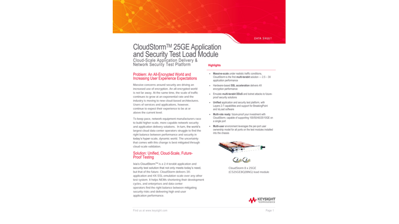 CloudStorm 25GE Application and Security Test Load Module